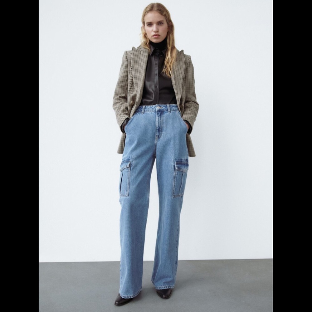 Zara wide leg cargo jeans - size 4